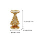 Gold Christmas Tree Candle Holder - Elegant Resin Pillar Stand, 15.5cm Festive Decoration