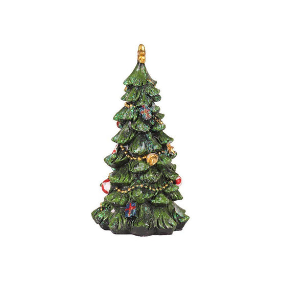 Christmas Tree Figurine - Festive Resin Decoration with Ornaments, 17cm Holiday Decor