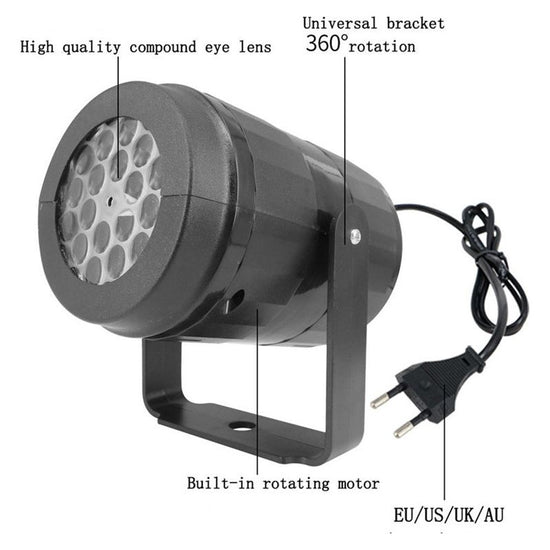 Indoor Snowstorm Projector Light - 16 Pattern Rotating LED Christmas Projection Lamp for Festive Decor