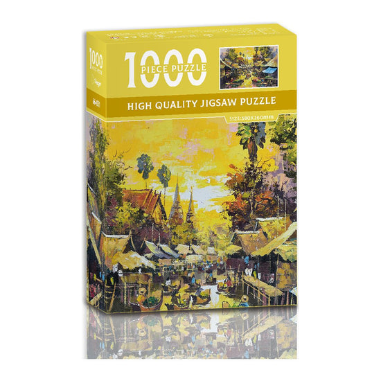 1000-Piece High-Quality Jigsaw Puzzle - Spruce forest river