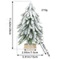 Miniature Snowy Artificial Pine Tree Decoration - 11.42 Inch Tabletop Christmas Tree with Wooden Base