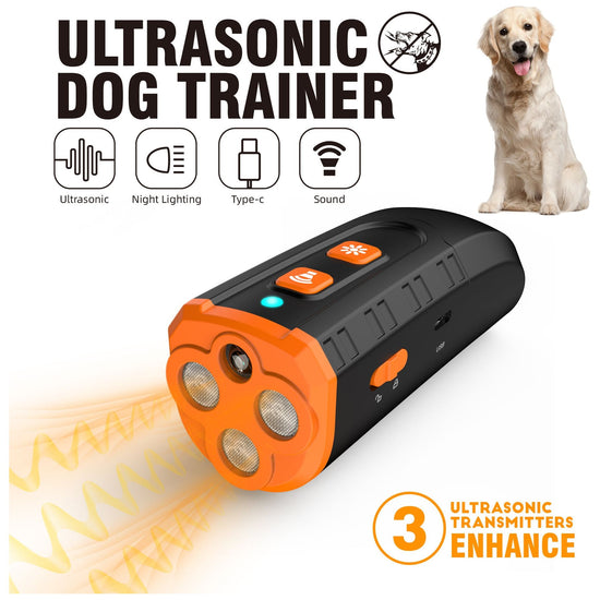 Ultrasonic Dog Trainer Device | Handheld Pet Training Tool with Night Light & Type-C Charging 3.7V
