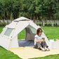 Off-white 3-4 Person Lightweight Camping Tent (210*200*135cm) | UV Protection Silver Coated, Dual Doors & Windows