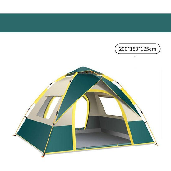 Dark Green 2 Person Lightweight Camping Tent (200*150*125cm) | UV Protection Silver Coated, Dual Doors & Windows