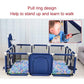 Large Kids Playpen with Basketball Hoop & Soccer Goal - 74x50 inches Baby Safety Activity Center, Indoor & Outdoor Play Yard (Blue)