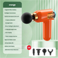 LC002 Orange Portable Massage Gun - Deep Tissue Muscle Massager with 4 Heads and 9 Speed Settings
