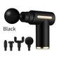 Compact Black Massage Gun - Deep Tissue Muscle Massager with 4 Interchangeable Heads