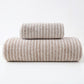 Luxury Cotton Striped Towel Set - 6 Piece Set (2 Hand Towels, 2 Bath Towels, 2 Washcloths), Ultra Soft and Absorbent  (Brown)