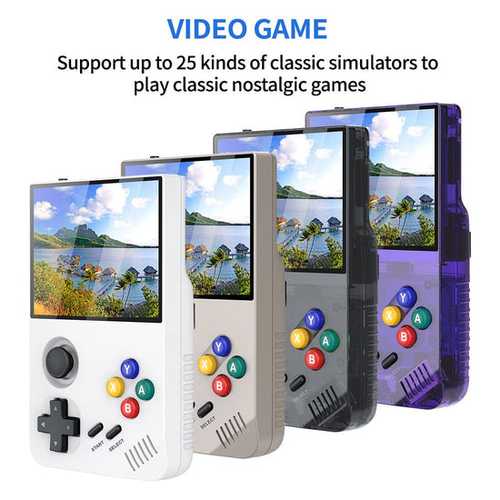 128G White MPOWN M19 Handheld Gaming Console - Retro Arcade & PSP Emulator, 3.5-Inch HD Screen, TV Connectivity, Portable 3D Gaming Device