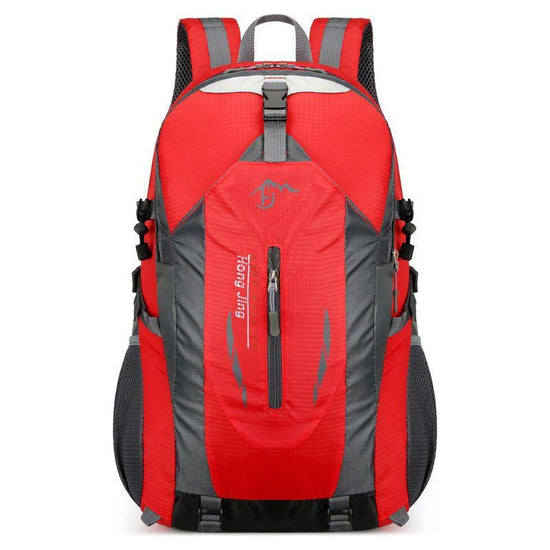 Red Lightweight Hiking Backpack - Waterproof Outdoor Travel & Camping Bag with Multi-Compartment Design