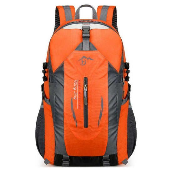 Orange Lightweight Hiking Backpack - Waterproof Outdoor Travel & Camping Bag with Multi-Compartment Design