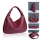 Dark Gray Elegant Woven PU Leather Hobo Bag - Stylish Large-Capacity Shoulder Handbag for Women