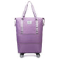 Light Purple Large Capacity Foldable Travel Bags with Wheels - Lightweight Waterproof Duffel
