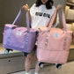 Pink Large Capacity Foldable Travel Bags with Wheels - Lightweight Waterproof Duffel