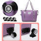 Purple Large Capacity Foldable Travel Bags with Wheels - Lightweight Waterproof Duffel
