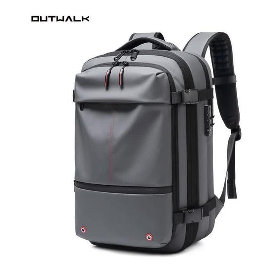 Gray Expandable Waterproof Laptop Backpack - Fits 17-Inch Laptop, Anti-Theft Design, Travel Friendly