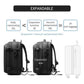 Blue Expandable Waterproof Laptop Backpack - Fits 17-Inch Laptop, Anti-Theft Design, Travel Friendly