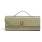 Light Green Luxury Woven PU Leather Clutch - Elegant Women&