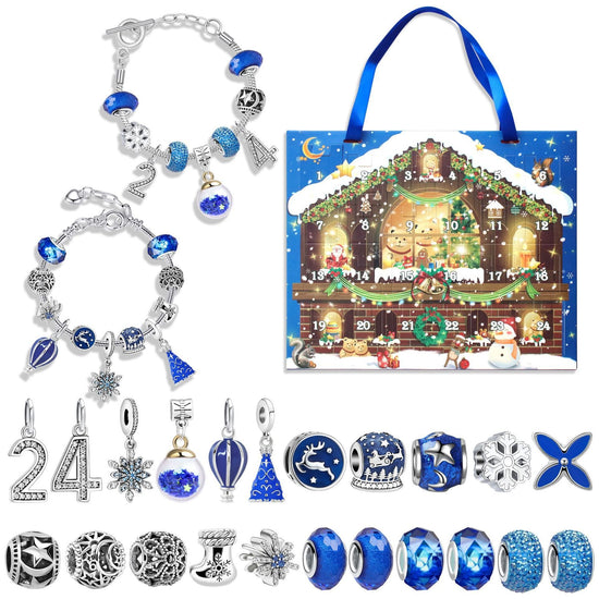 M-11 Christmas Jewelry Advent Calendar - DIY Charm Bracelet Kit with 24 Days of Surprises