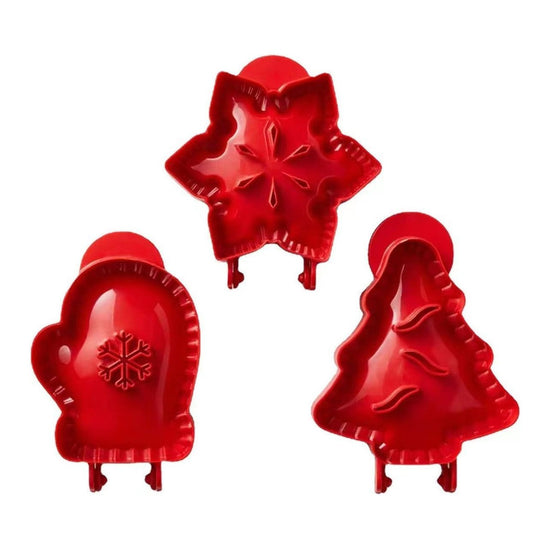 Christmas Pie Mold Set - 3 Holiday-Shaped Hand Pie Press Tools for Baking (3 Set/9 pcs )