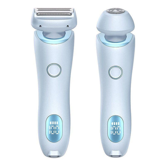 Blue 2-in-1 Electric Razor for Women - Multifunctional Rechargeable Hair Removal Shaver