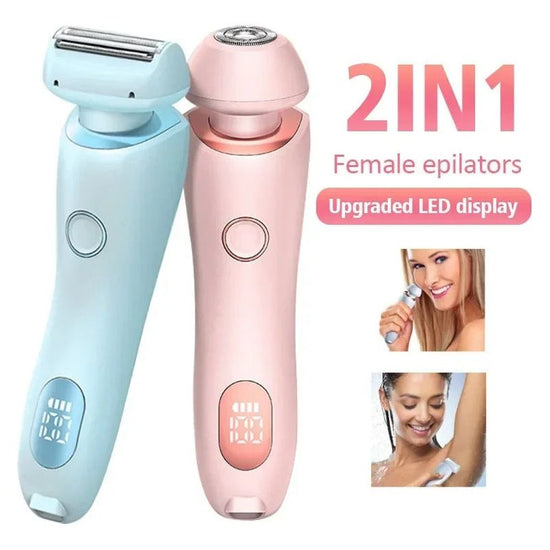 Pink 2-in-1 Electric Razor for Women - Multifunctional Rechargeable Hair Removal Shaver