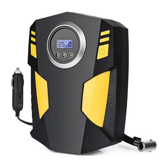 Portable 12V Digital Tire Inflator Air Compressor with LED Light - 120W, 300cm Power Cord, Multi-Purpose for Cars, Motorcycles, Bicycles, and Inflatables
