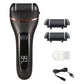 Black Rechargeable Electric Foot File Callus Remover with LED Display and USB Charging