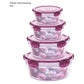 Purple Round Plastic Food Storage Containers Set - Microwave-Safe Bento Boxes with Airtight Lids for Kitchen and Fridge