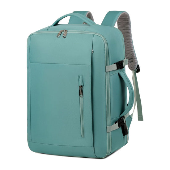 Green Expandable Backpack with USB Port - Multi-Functional Outdoor, Commuter & Laptop Bag