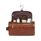 White Large Capacity PU Leather Travel Toiletry Bag - Portable Waterproof Makeup Organizer for Business & Vacation