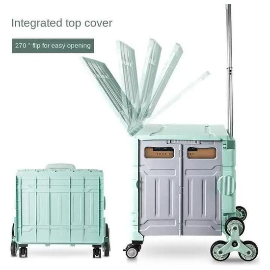 Nordic Green Climbing Wheel Folding Cart - Compact and Durable for Outdoor Camping and Picnics