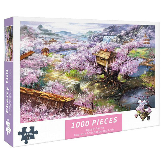 (2 PCS) 1000-Piece Cherry blossoms Jigsaw Puzzle - High Difficulty Stress-Relief  Toy