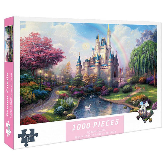 (2 PCS) 1000-Piece Dream Castle Jigsaw Puzzle - High Difficulty Stress-Relief  Toy