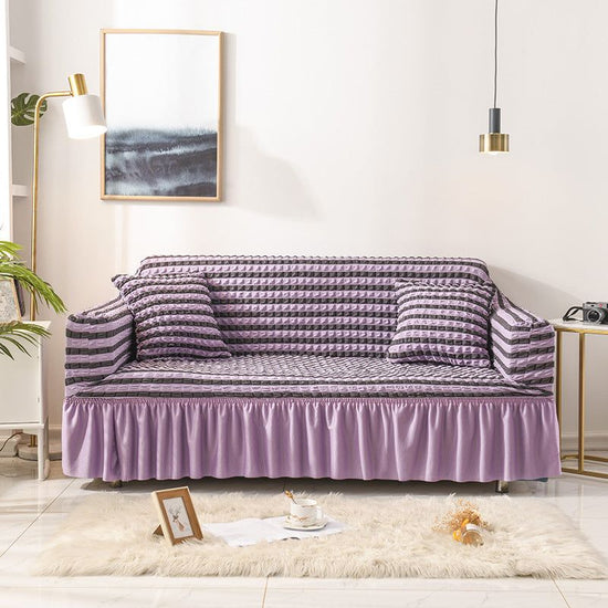 Elastic sofa cover-purple (190-230cm)