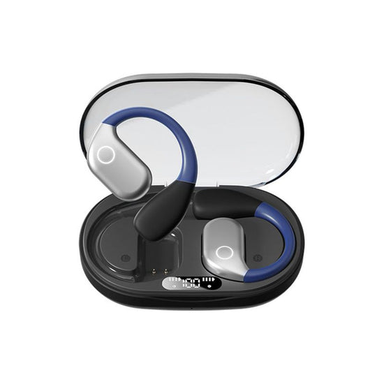 White M82 Transparent OWS Wireless Bluetooth Earphones - Clear Sound, Comfortable Over-Ear Fit