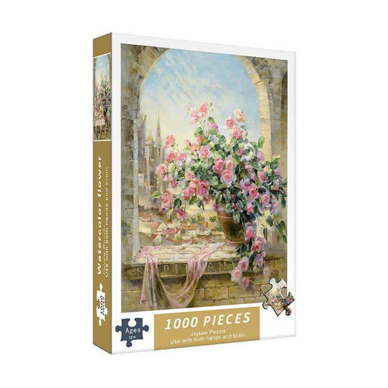 (2 PCS) 1000-Piece Flower Jigsaw Puzzle - High Difficulty Stress-Relief  Toy
