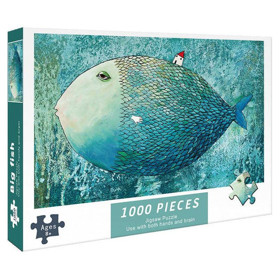 (2 PCS) 1000-Piece Big Fish Jigsaw Puzzle - High Difficulty Stress-Relief  Toy