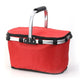 Red Portable Picnic Basket - Foldable Insulated Outdoor Shopping Basket, Meal Delivery & Takeout Carrier