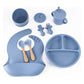 Blue 8-Piece Silicone Children&