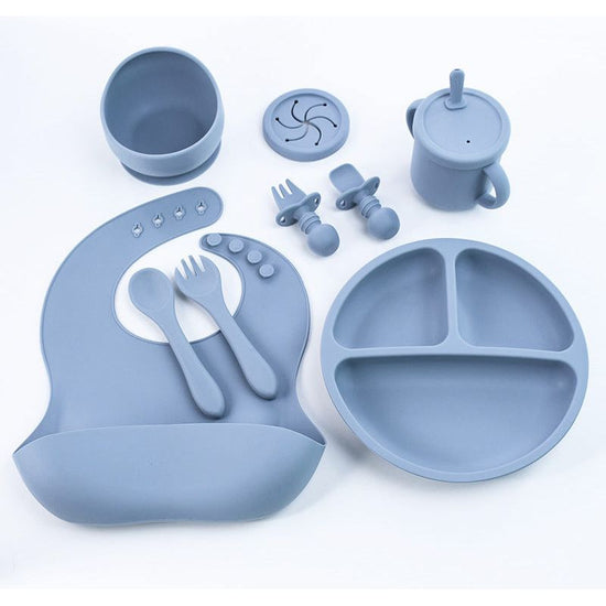 Blue 8-Piece Silicone Children&