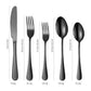 Black 410 Stainless Steel Cutlery Set - Western Steak Knife, Fork & Spoon Set, 6 Set/30-Piece Dinnerware Set