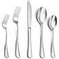 Silver 410 Stainless Steel Cutlery Set - Western Steak Knife, Fork & Spoon Set, 6 Set/30-Piece Dinnerware Set