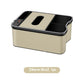 Warm Rice Car Armrest Storage Box with LED Ambient Light - Multifunctional Tissue Holder & Organizer for Car Interior