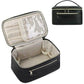 Black PU Leather Large Capacity Makeup Bag - Waterproof & Multifunctional Handbag for Women