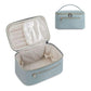 Blue PU Leather Large Capacity Makeup Bag - Waterproof & Multifunctional Handbag for Women