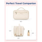 Beige Travel Makeup Organizer - Portable Cosmetic Storage Box for Toiletries and Cosmetics