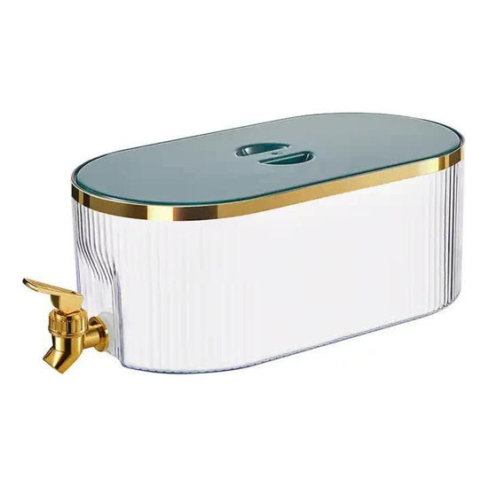 Dark Green Refrigerator Cold Water Dispenser - 5.3L Fruit Tea Jug with Tap for Home Beverages