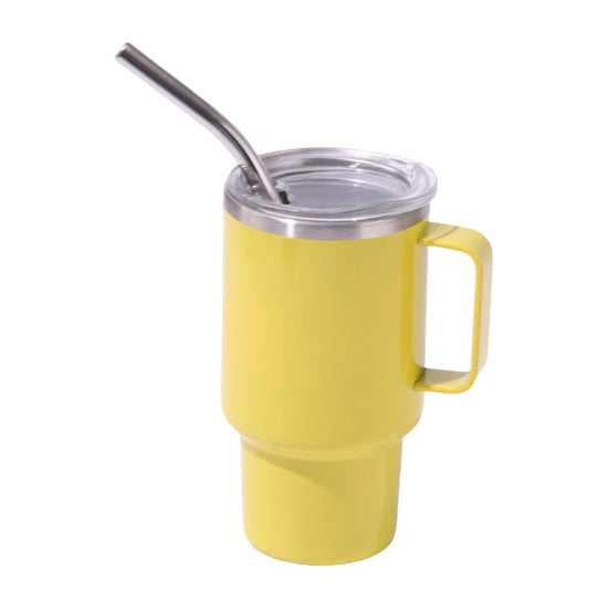 3oz Yellow Sublimation Mini Car Cup - Stainless Steel Straw Beer Cup, Portable Insulated Whiskey Shot Glass, Perfect for On-the-Go Drinking