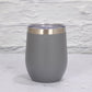 Grey 12oz Double-Wall Vacuum 304 Eggshell Cup - Mini Portable Insulated U-Shaped Cup, Creative Small Beer Mug